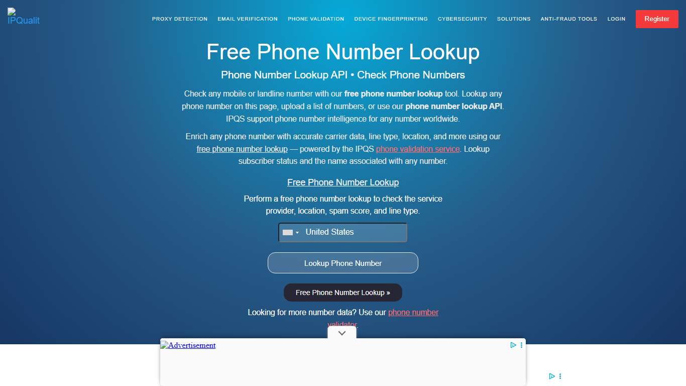 Free Phone Number Lookup Tool | Phone Number Lookup API